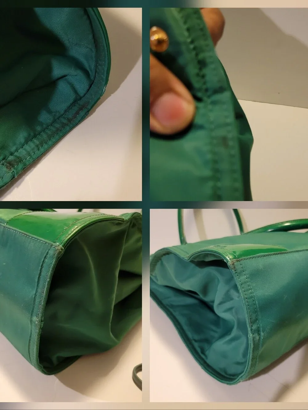 Tory Burch Ella Nylon Green Tote AS - IS
